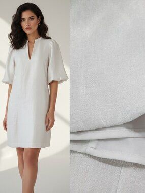 Shimmering silver puff sleeve dress - Ann Taylor brand - NWT